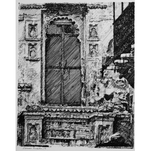 Zameer Hussain, untitled, 09 X 11 Inch, Pencil on Paper, Cityscape Painting-AC-ZAH-025